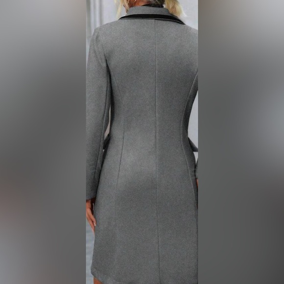 Classic Two Tone Button Color Block jacket Coat - Picture 4 of 4